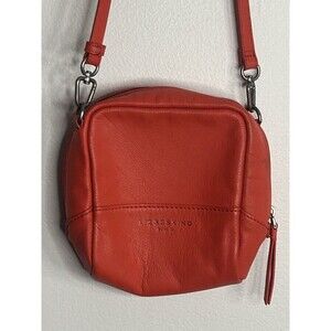 Liebeskind berlin soft leather crossbody bag Coral Red Small Casule Lagenlook